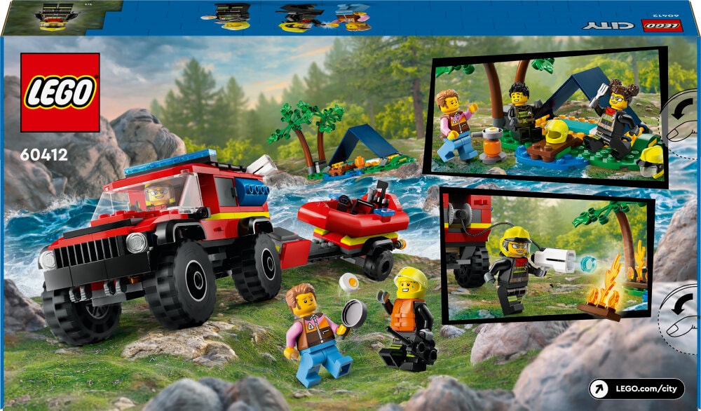 LEGO City - 4x4 brandweerauto met reddingsboot 5+