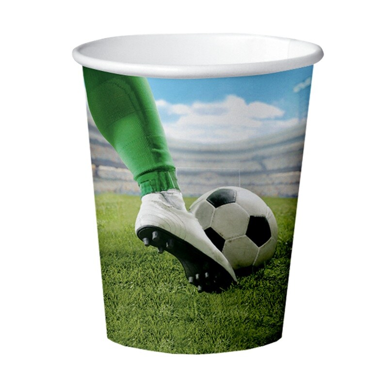 Papieren bekers Voetbal 8 stuks