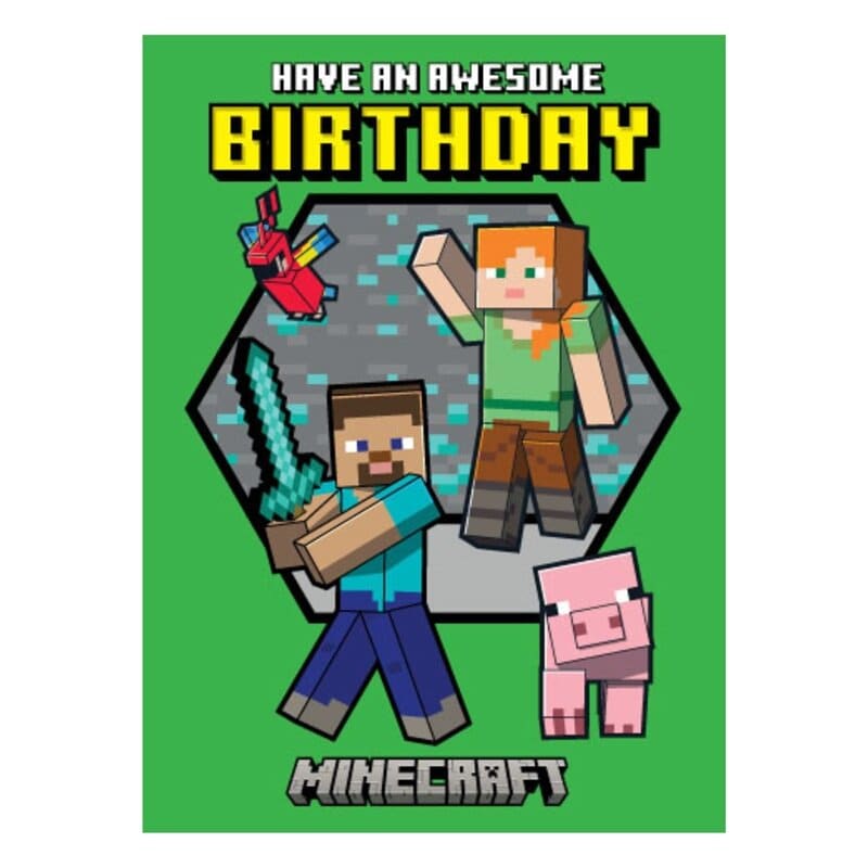 Minecraft Verjaardagskaart