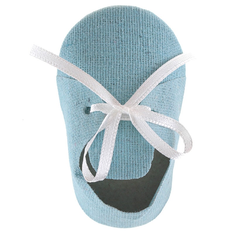 Babyshower - Geschenkdozen blauwe schoentjes 4 stuks