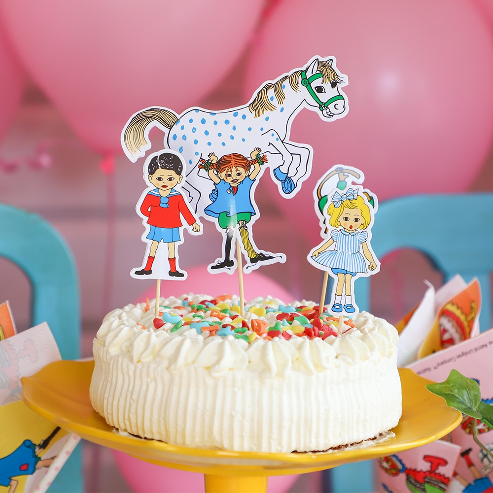 Pippi Langkous - Cake Toppers 4 stuks