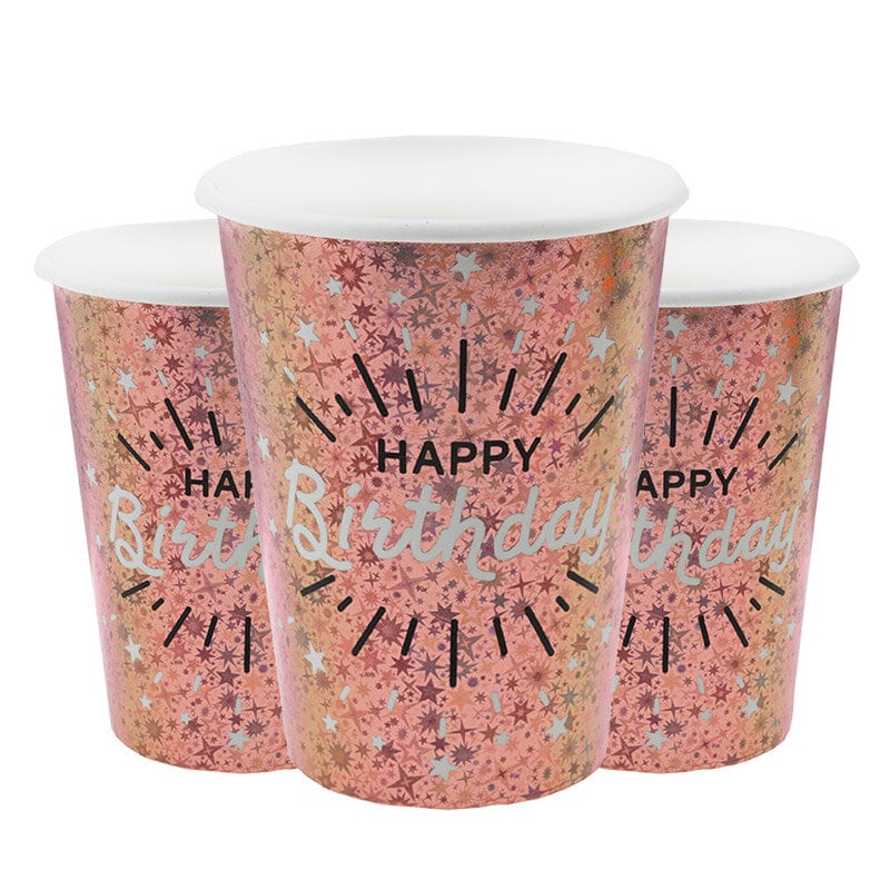 Sparkling Happy Birthday - Bekers 10 stuks