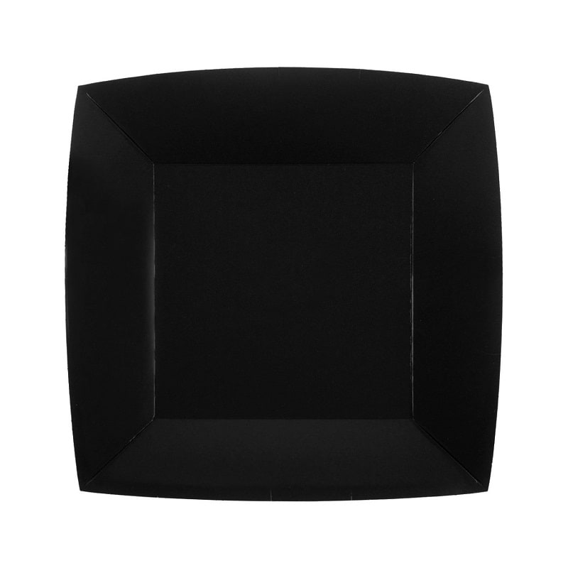 Bordjes Vierkant 18 cm - Zwart 10 stuks