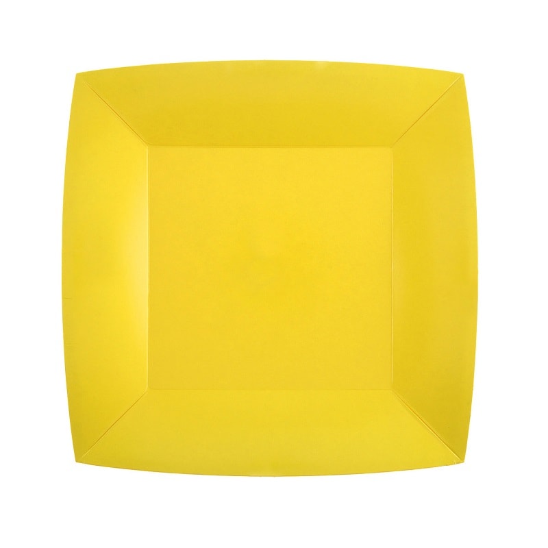 Bordjes Vierkant 18 cm - Geel 10 stuks