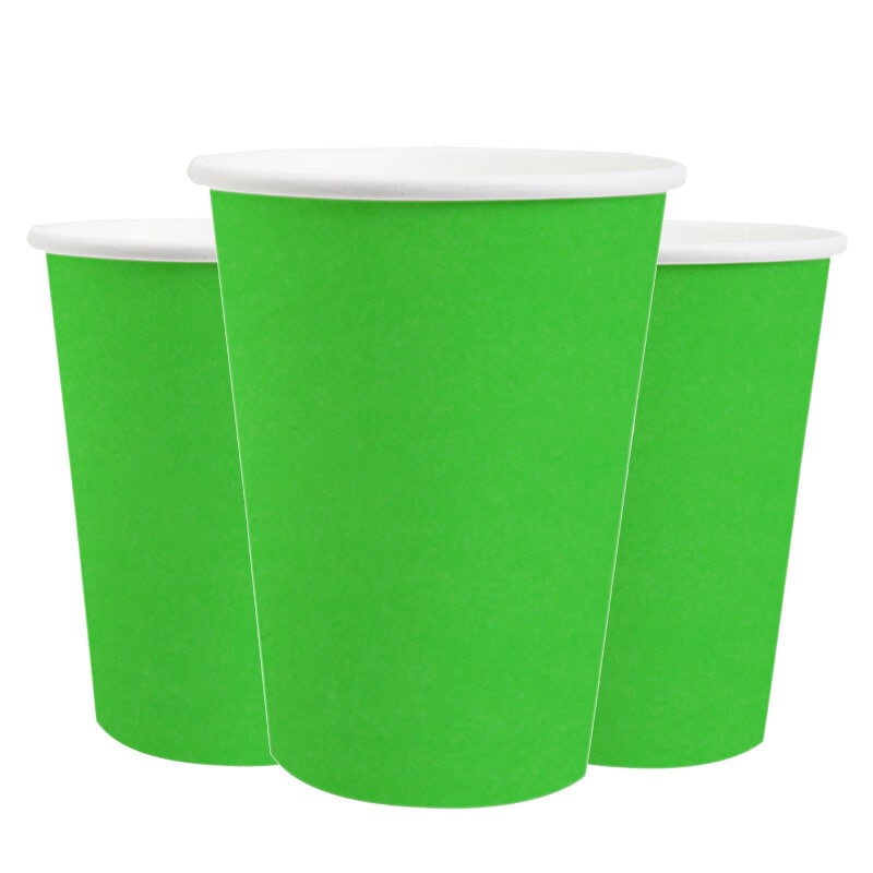 Papieren Bekers 270 ml - Groen 10 stuks