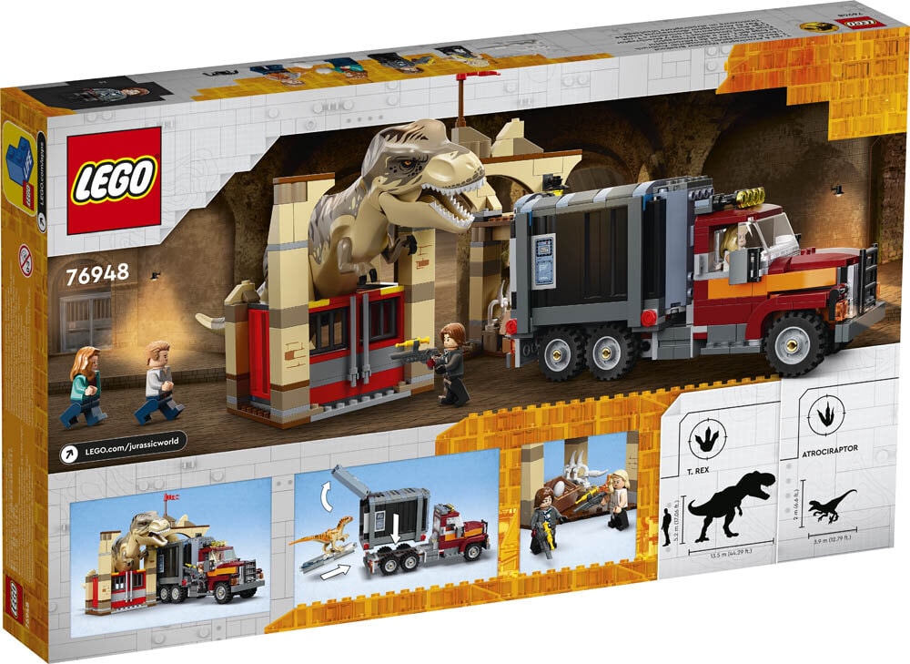 LEGO Jurassic World - T. rex & Atrociraptor dinosaurus ontsnapping 8+