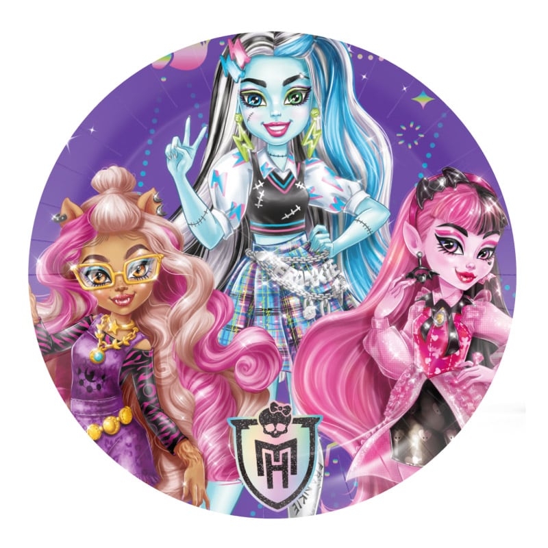 Monster High - Bordjes 18 cm, 8 stuks