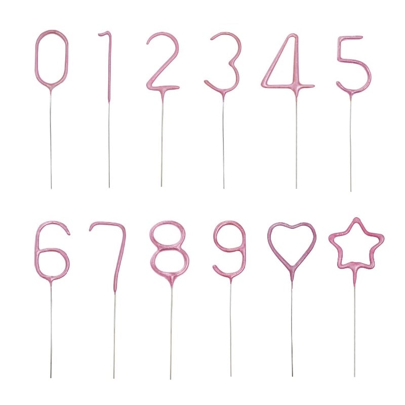 Sterretjes - Roze cijfers en symbolen