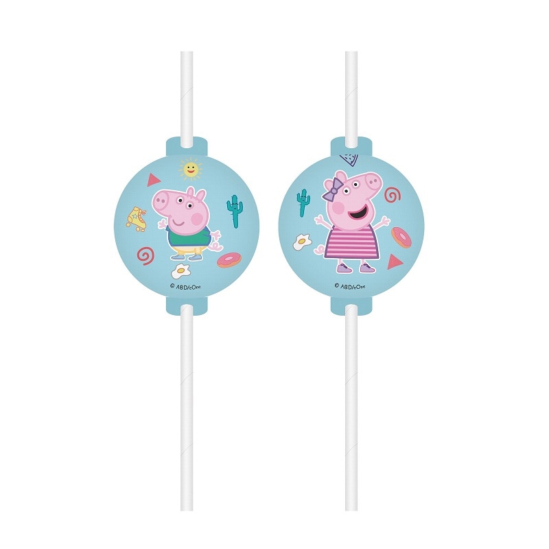 Peppa Pig - Kartonnen rietjes 4 stuks