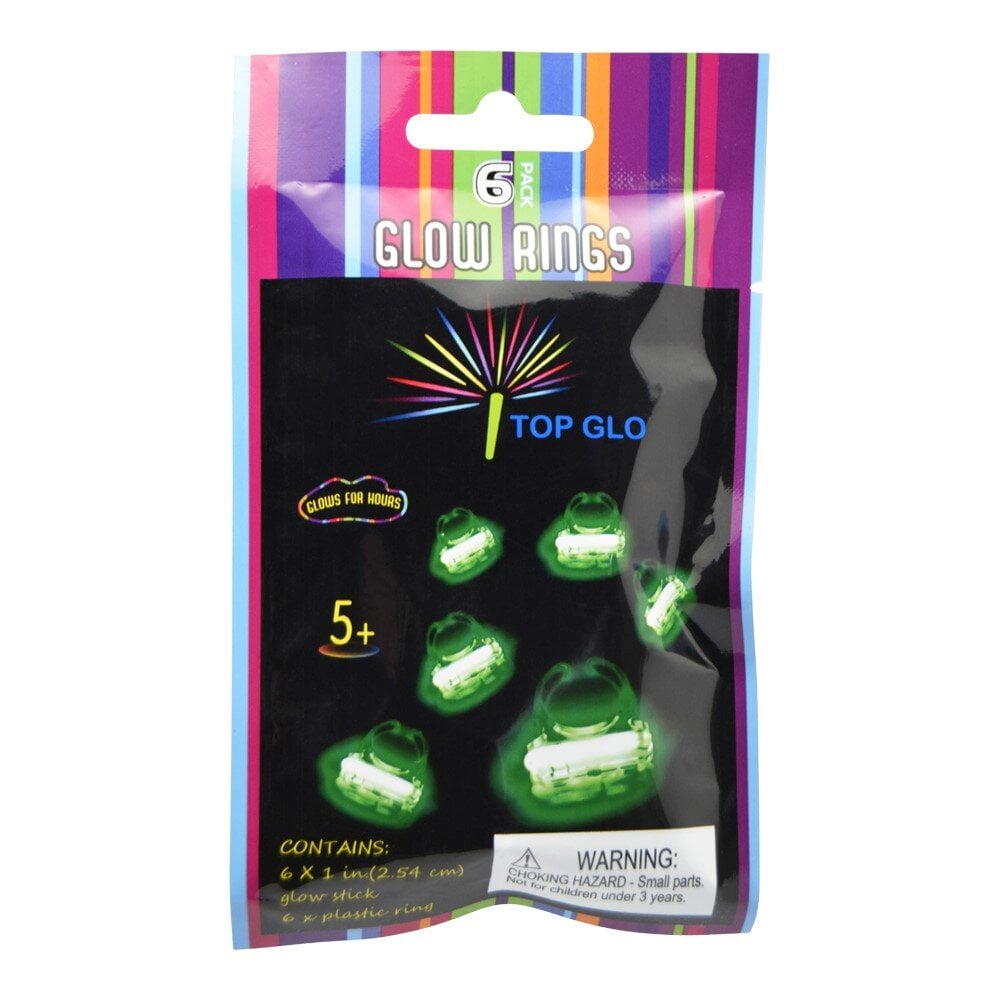 Gloei-in-de-donker ringen 6 stuks