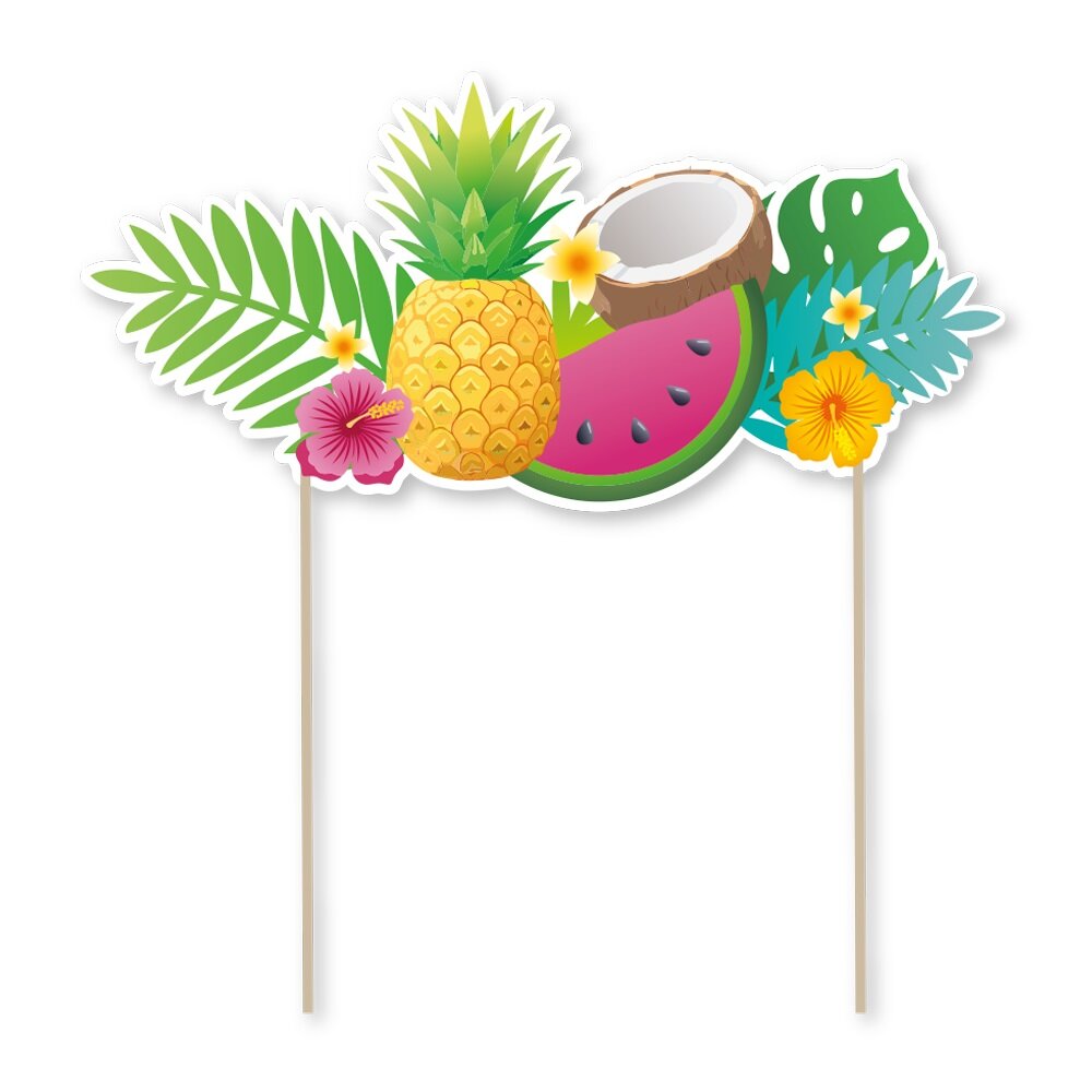 Taartdecoratie Tropische vruchten 16 cm