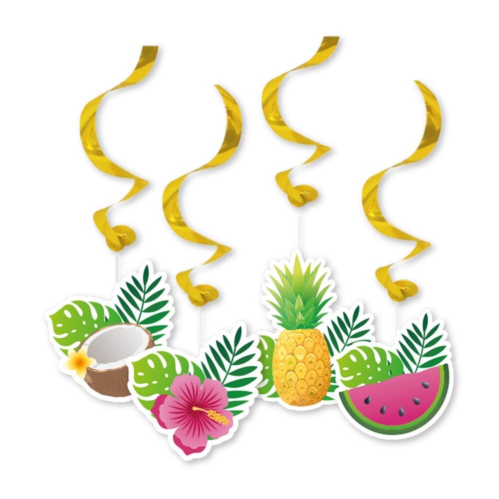 Hangdecoratie Whirls Tropische Vruchten 4 stuks