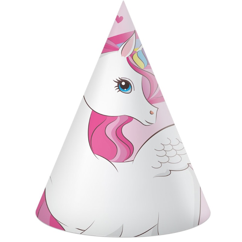 Unicorn Rainbow - Feesthoedjes 6 stuks