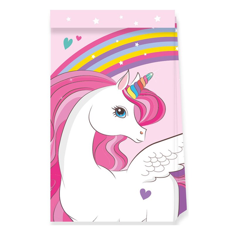 Unicorn Rainbow - Uitdeelzakjes van papier 4 stuks