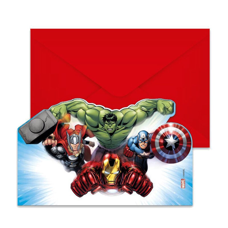 Avengers - Uitnodigingskaartjes 6 stuks