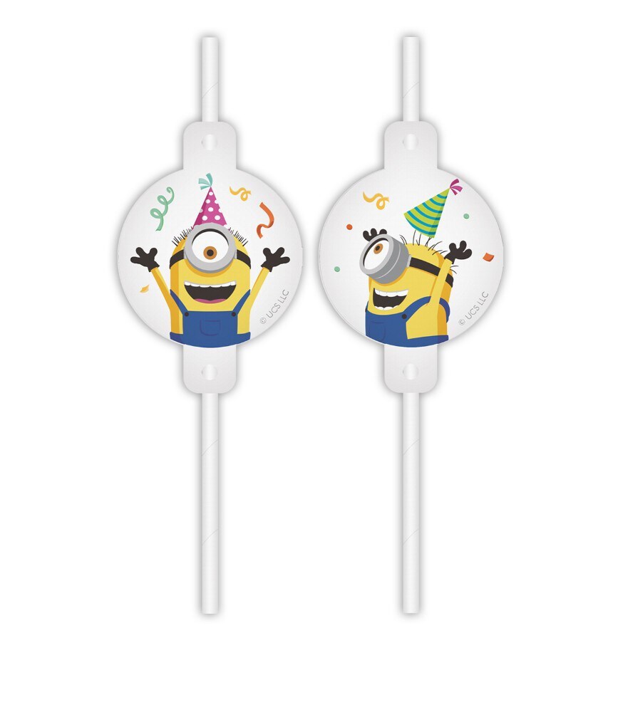 Minions - Papieren rietjes 4 stuks