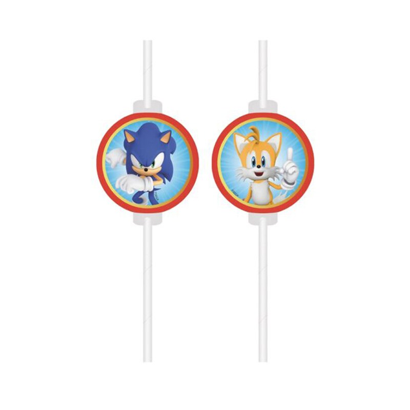 Sonic the Hedgehog - Papieren rietjes 4 stuks
