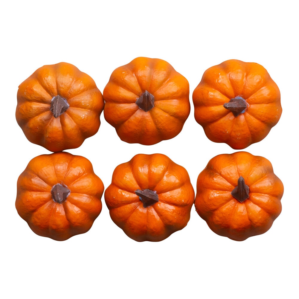 Decoratieve pompoenen van plastic 6 stuks