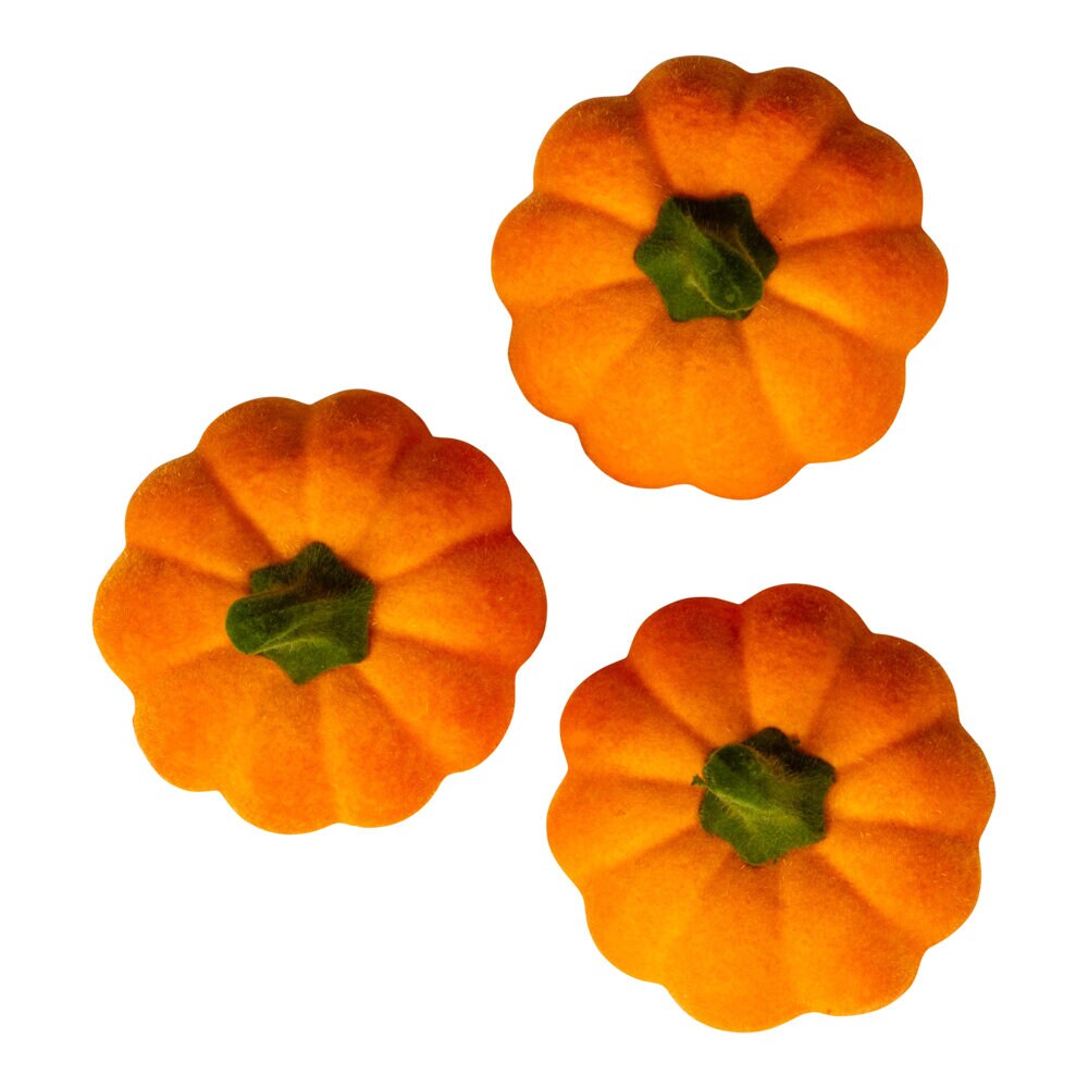 Decoratieve pompoenen met fluweelzacht oppervlak 3 stuks