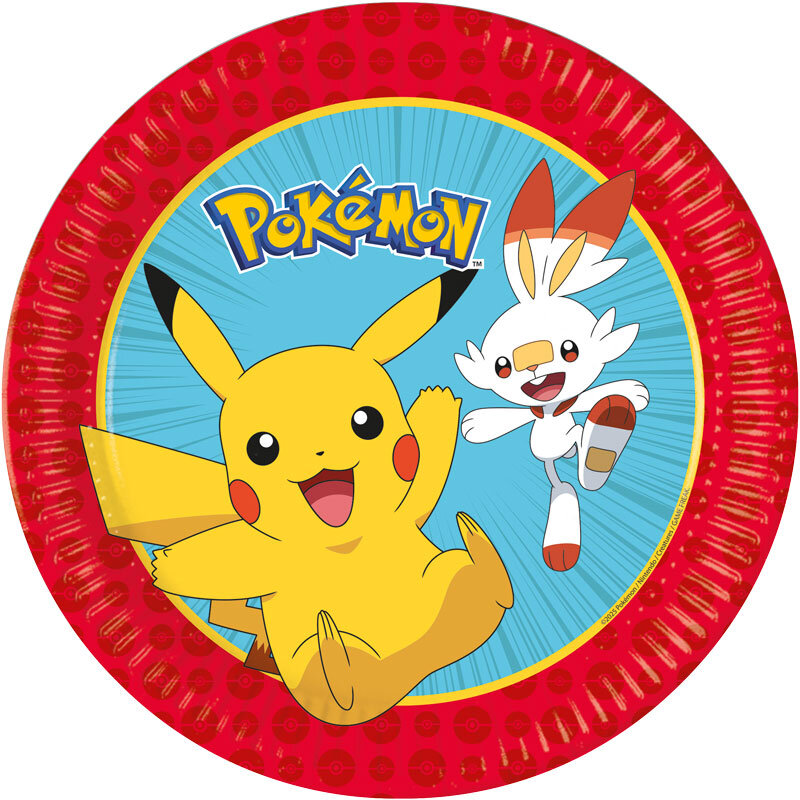 Pokémon - Papieren Borden 23 cm, 8 stuks