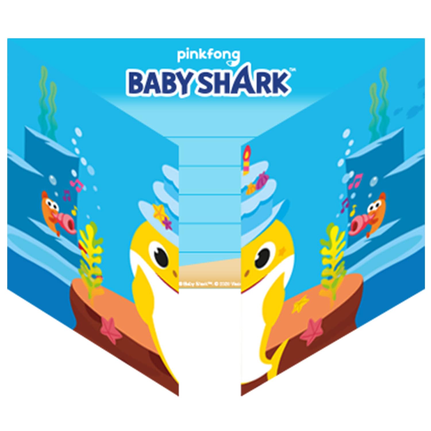 Baby Shark - Uitnodigingskaartjes 8 stuks