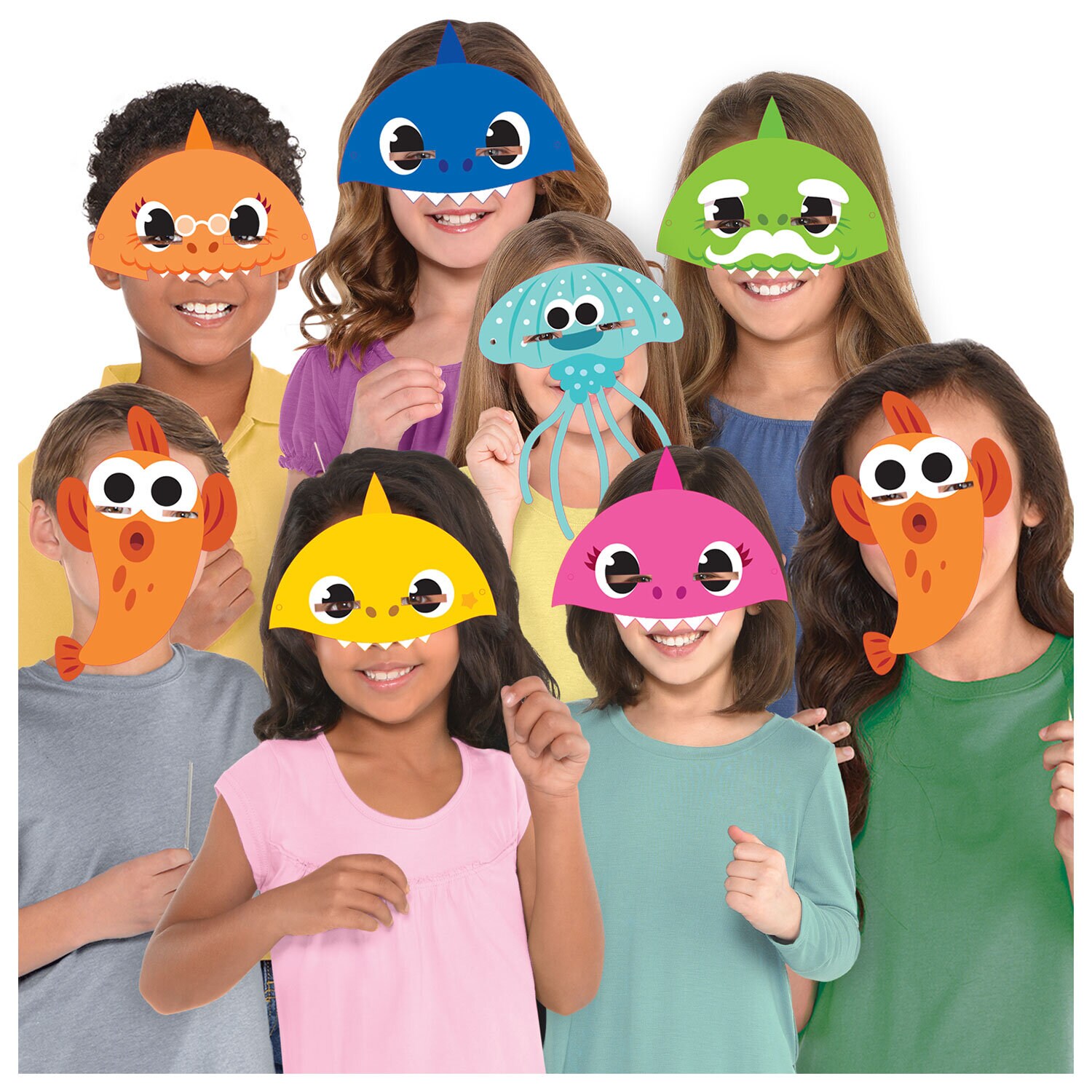 Baby Shark - Maskers 8 stuks