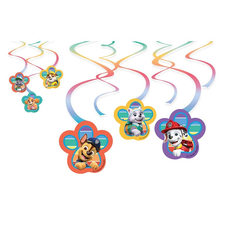 Paw Patrol Party - Hangdecoratie Whirls 6 stuks