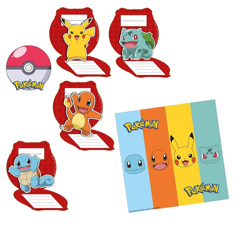 Pokémon - Uitnodigingskaartjes 8 stuks