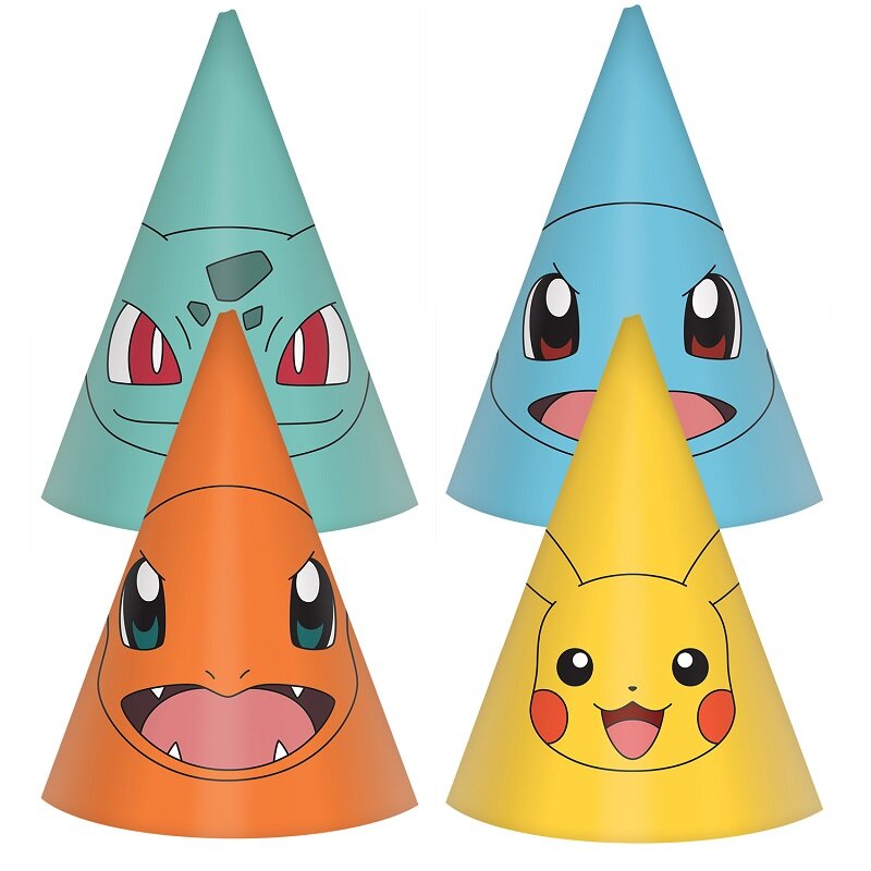 Pokémon Pikachu - Feesthoedjes 8 stuks