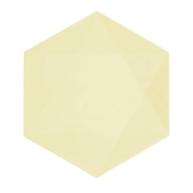 Bordjes Decor Premium Hexagon 26 cm Geel 6 stuks