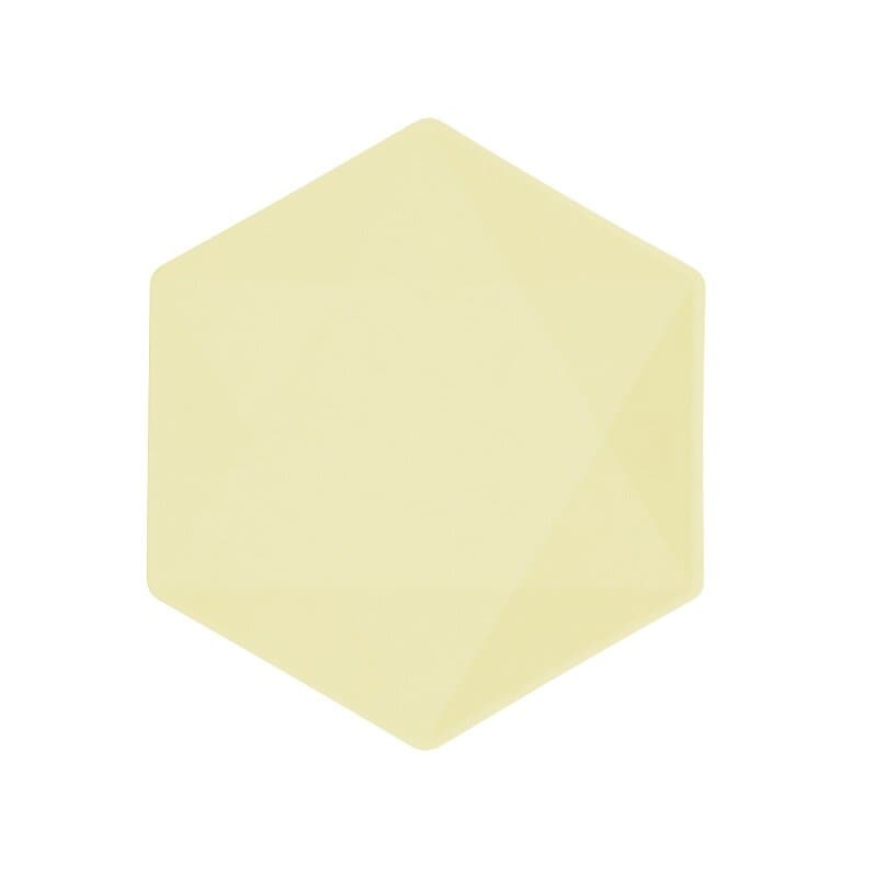 Bordjes Decor Premium Hexagon 21 cm Geel 6 stuks
