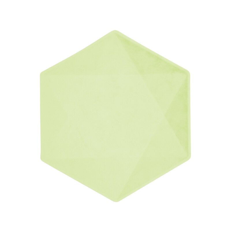 Bordjes Decor Premium Hexagon 21 cm Groen 6 stuks