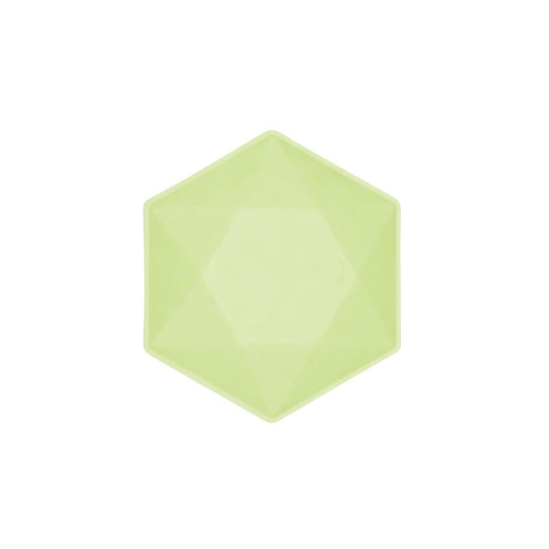 Schaal Decor Premium Hexagon 16 cm Groen 6 stuks