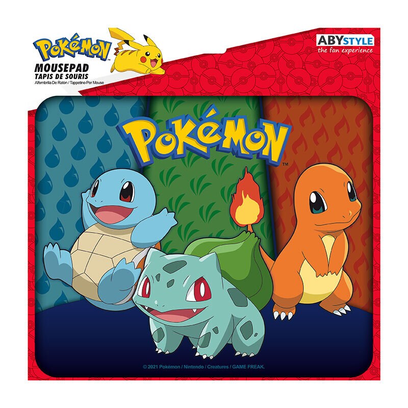 Pokémon - Muismat Starters Kanto 19 x 23 cm