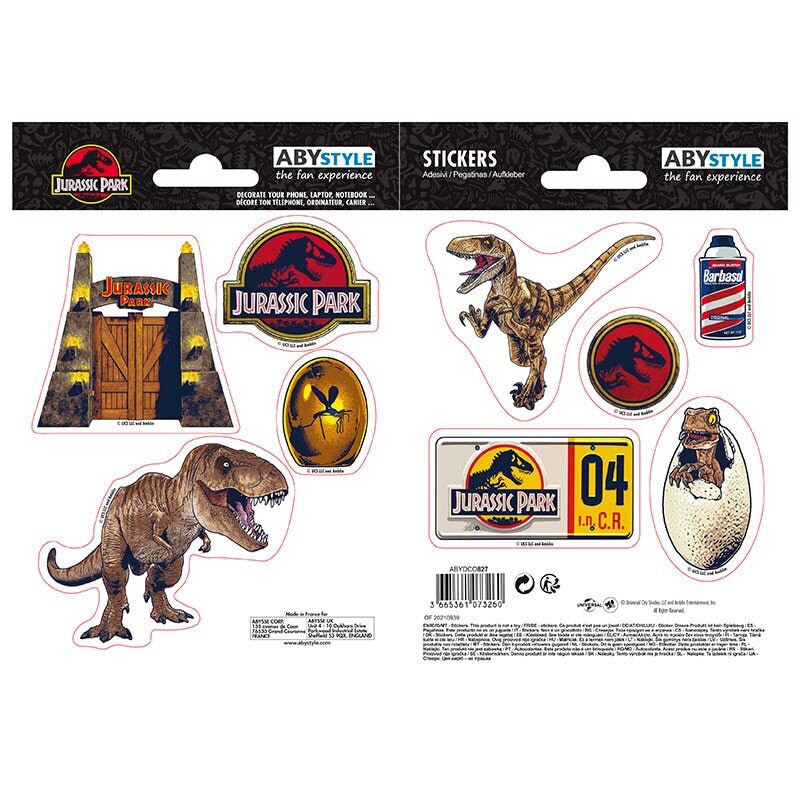 Jurassic Park - Stickers 9 stuks
