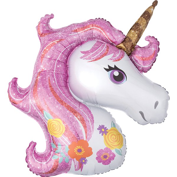 Magical Unicorn - Folieballon Eenhoorn hoofd 83 cm