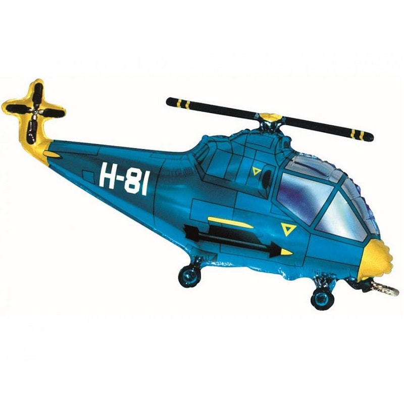 Folieballon - Blauwe Helikopter 96 cm