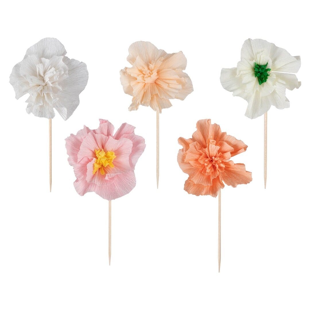 Roze Bloemen - Cake Toppers Bloemen 12 stuks