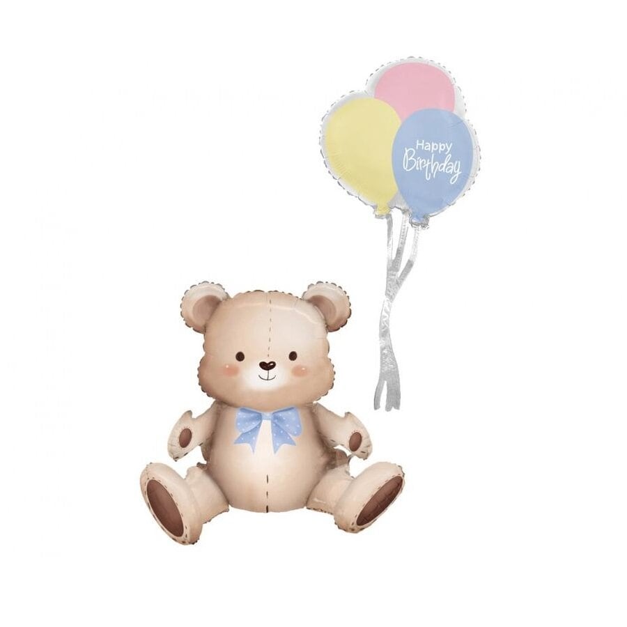 Zittende teddybeer folieballon 76 cm