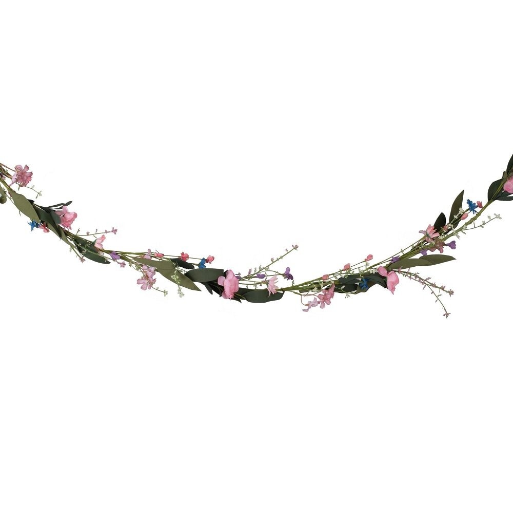 Bloemenslinger van kunststof met zomerbloemen 190 cm
