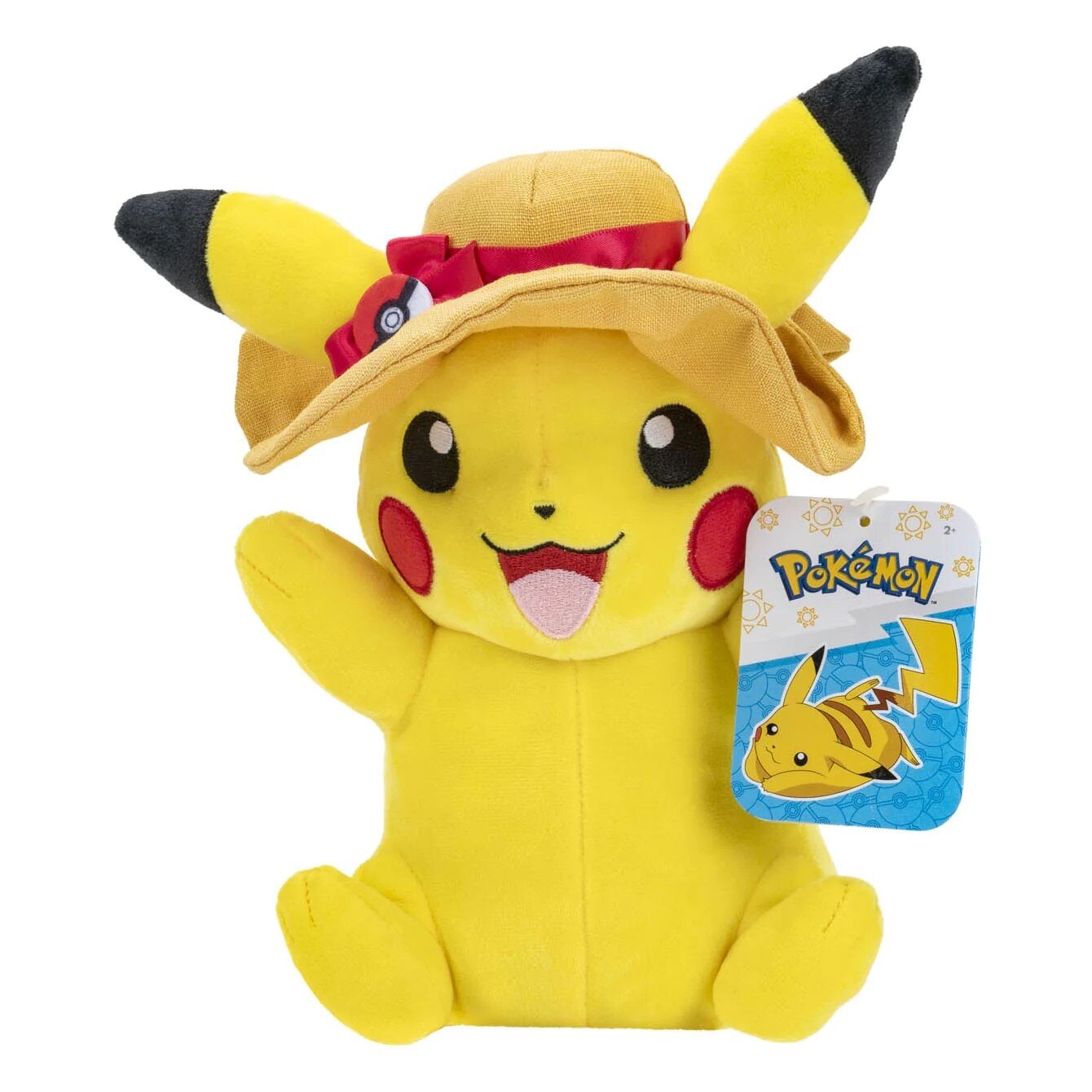 Pokémon - Pluche Knuffel Pikachu met zomerhoed 17 cm