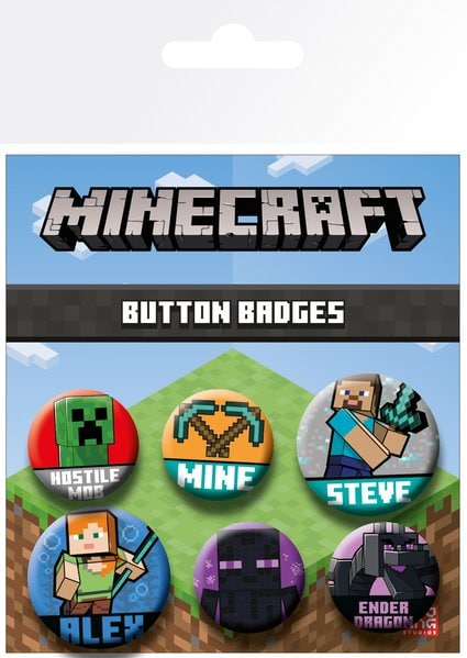 Minecraft - Buttons 6 stuks