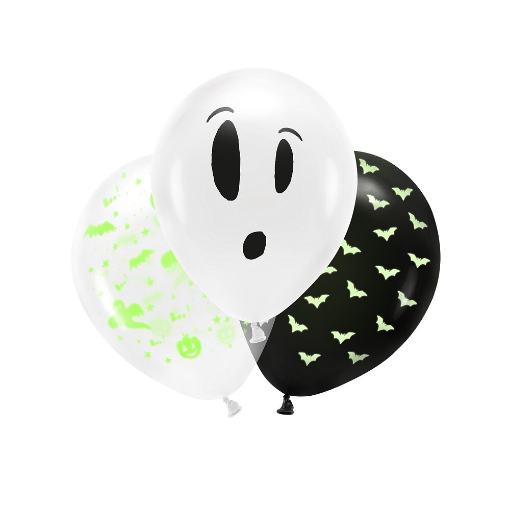 Halloweenballonnen Glow in the dark 3 stuks