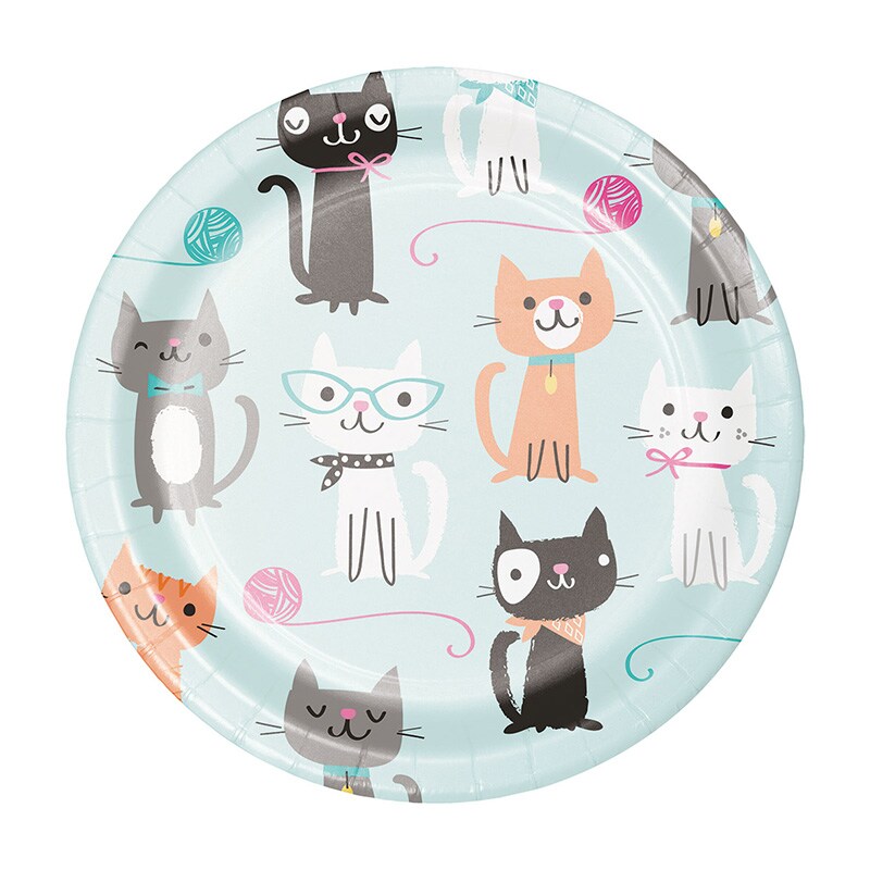 Cat Party - Bordjes, 18 cm 8 stuks