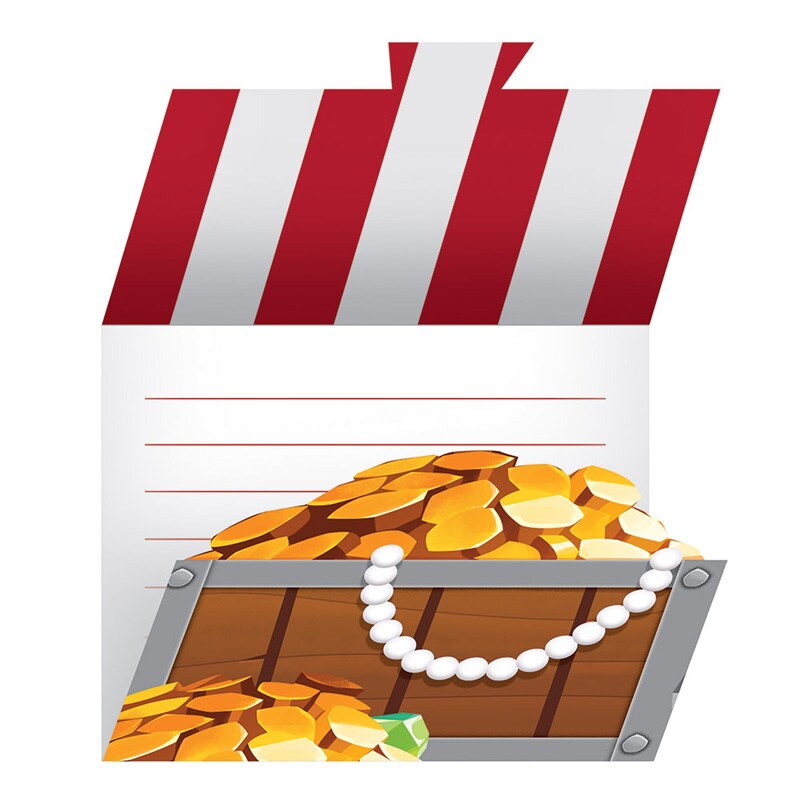 Pirates Treasure - Uitnodigingskaartjes 8 stuks