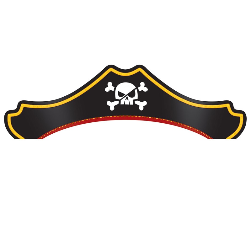 Pirates Treasure - Piraten feesthoedjes in kartonnen 8 stuks