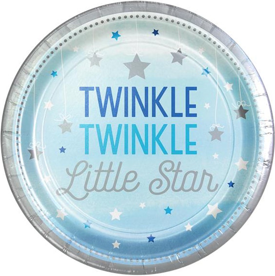 Twinkle Little Star Blauw - Bordjes 8 stuks