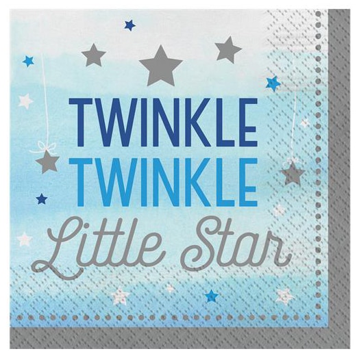 Twinkle Little Star Blue - Servetten 16 stuks