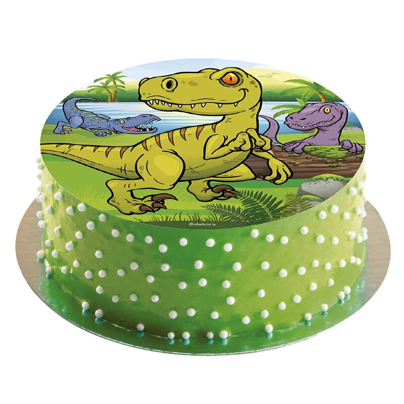 Taartprint Dinosaurus - Fondant 16 cm