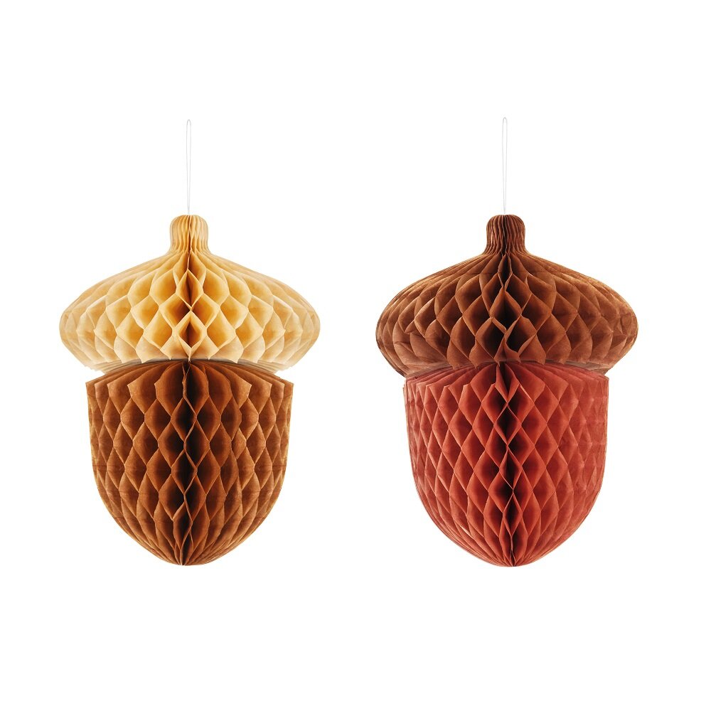 Eikel Honeycombdecoraties 2 stuks